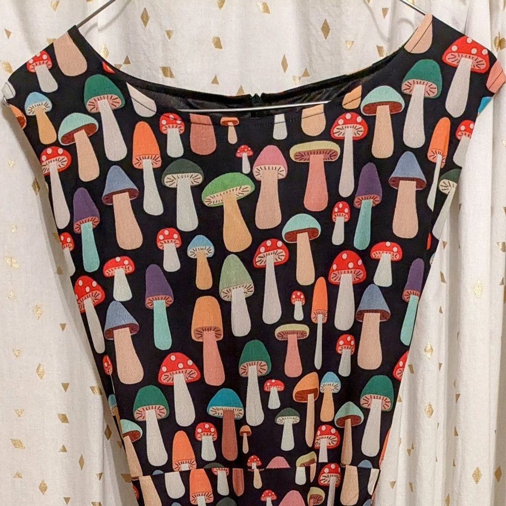 LA Soul Multi-Colored Mushroom Print Dress